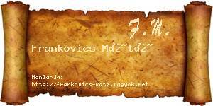 Frankovics Máté névjegykártya