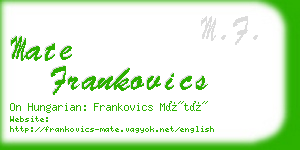 mate frankovics business card